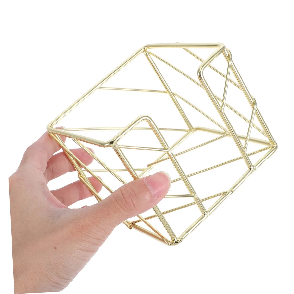 SOLUSTRE Goldfarbener Schreibtisch-Organizer Für Haftnotizen Mit Großzügigem Stauraum Und Hohlem Muster Kompakt 3.94X3.94X3.15In Für Home Office Und Bürobedarf