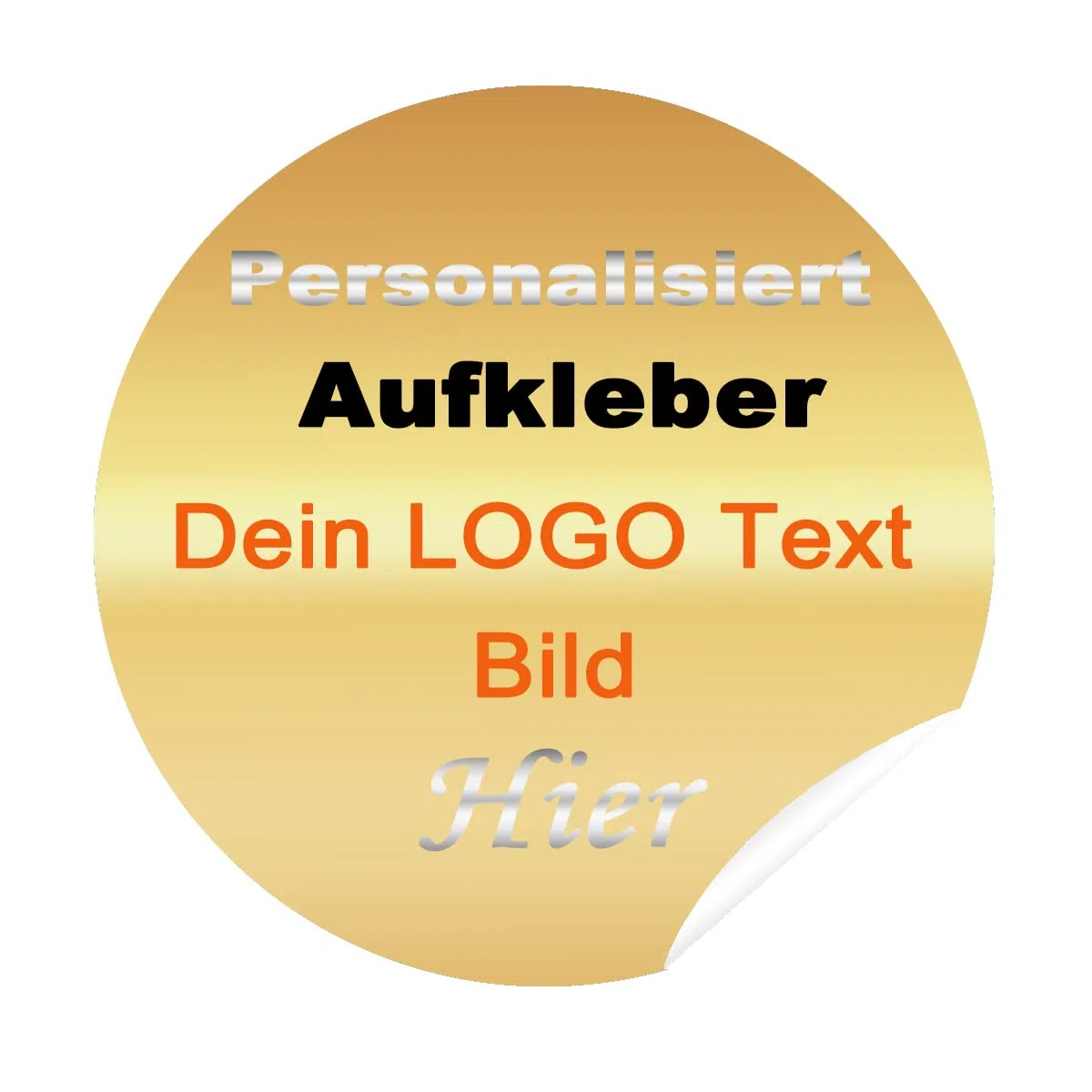 Personalisierte Aufkleber Individuell Etiketten Kleinbetrieb Wasserdicht Text Logo Bild (1000, 10x10cm Runden)