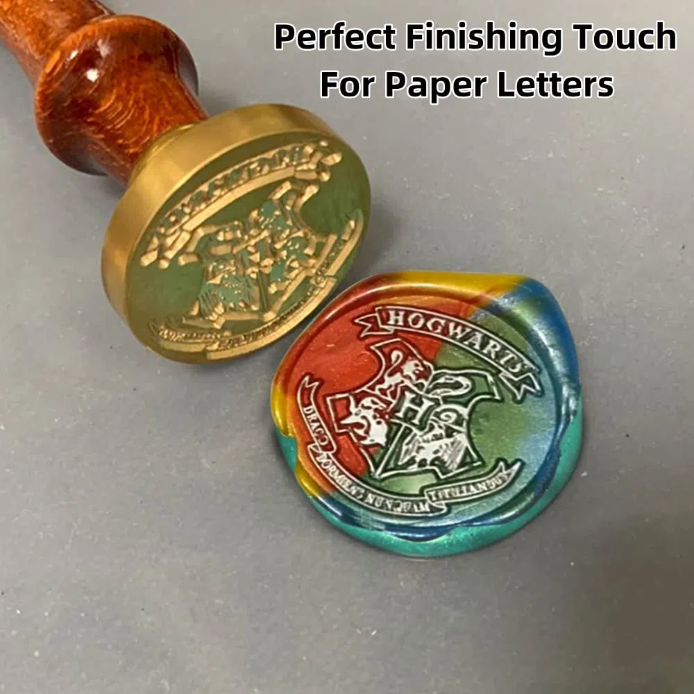 MeYuxg Harry Potter Stempel Siegelwachs Set, Hogwarts Magic School Wachssiegel Stempel für Harry Styles, Harry Potter Weihnachtsdeko, Einladungskarte, Geschenkbox