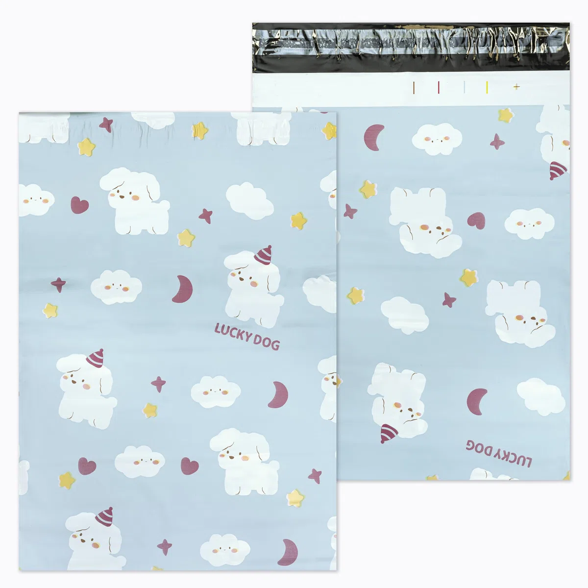 50 Versandbeutel Plastik Versandtaschen selbstklebend und blickdicht Versandtüten aus Plastik (LUCKY DOG 255x370mm)