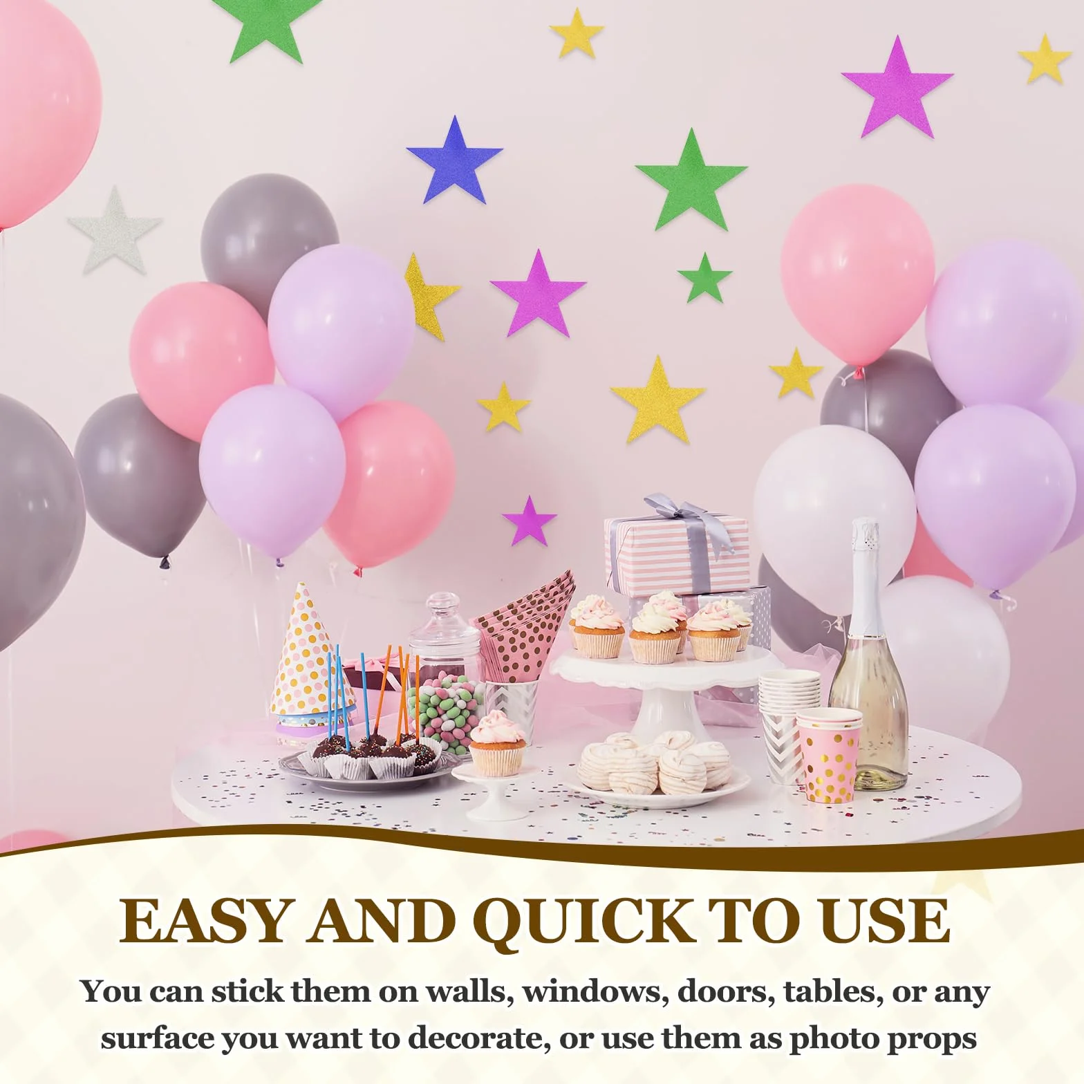 QUARKZMAN 25 Stück Glitzer Stern Ausschnitte 11 Zoll Sternförmige Doppelseitig Bedruckte Glitzerpapier Konfetti Ausschnitte Für Pinnwand Wand Party Deko Zubehör Gelb
