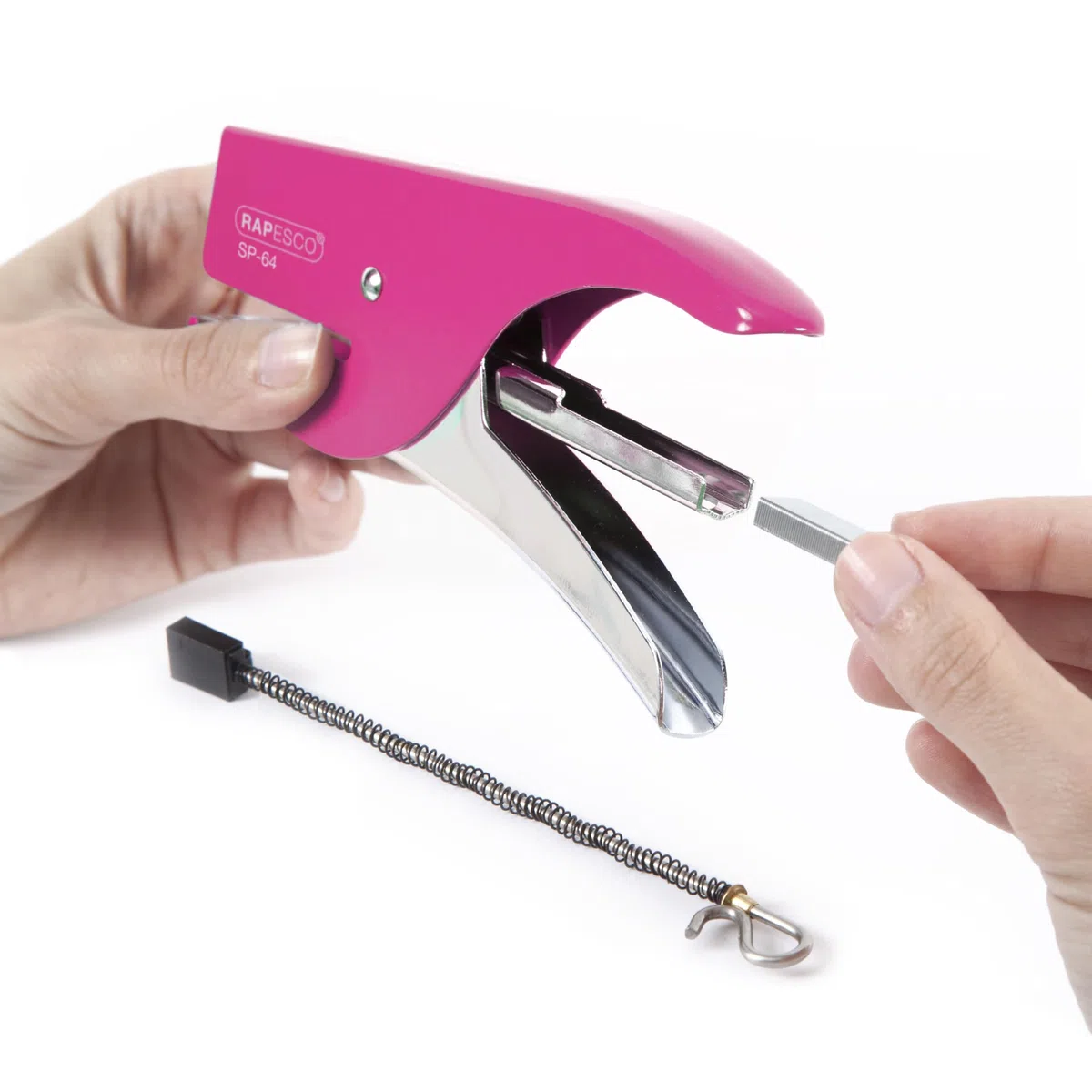 Rapesco 1382 SP-64 Heftzange und 1000 Heftklammern des Typs 21/4mm, 12 Blatt Kapazität, Fuchsia (Packung mit 2)