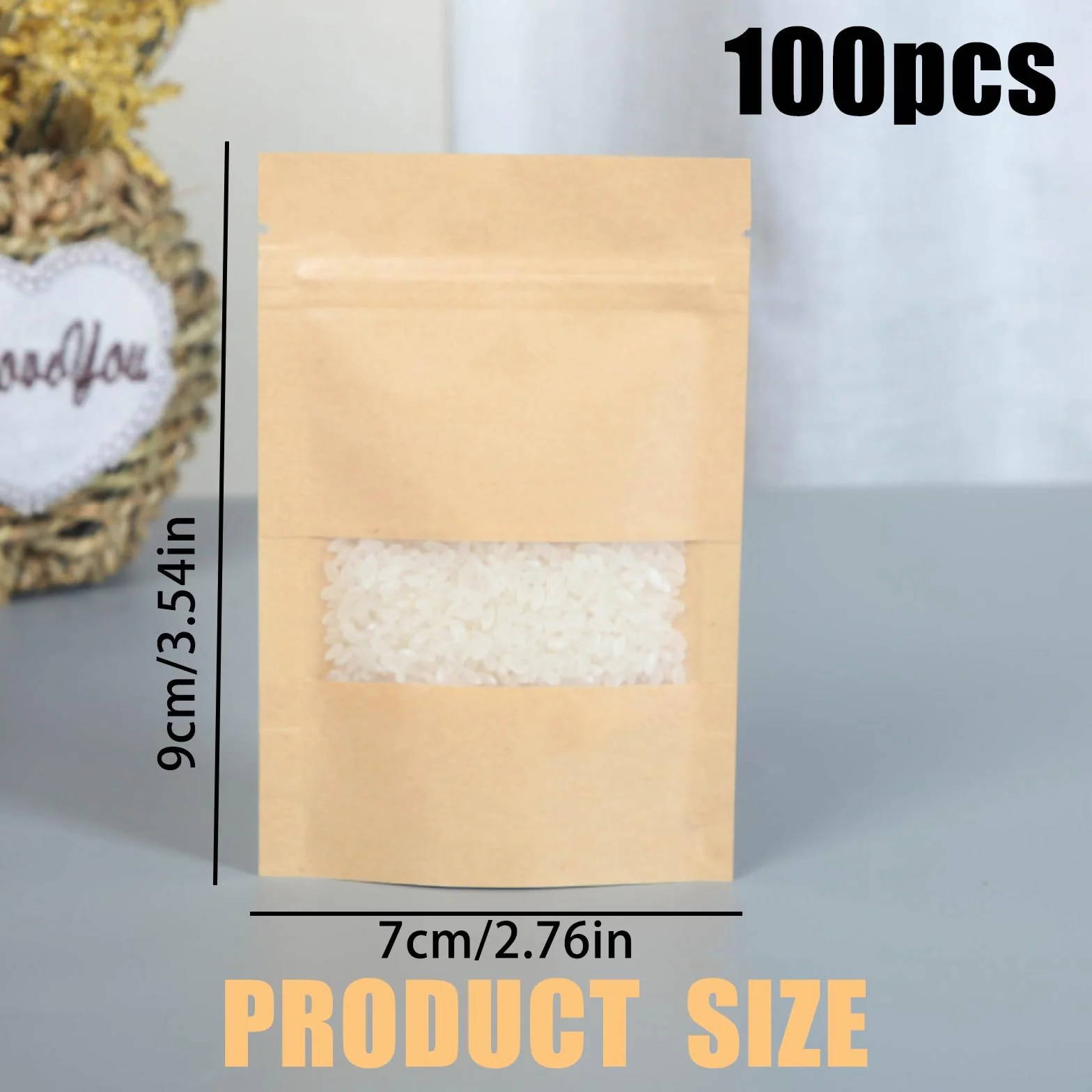 100 braune wiederverwendbare Münzumschläge mit Sichtfenster,Tüten Samentüten für Saatgut Heat Seal Pakete für Münzen Blume Samen Lagerung Probe Taschen Briefmarken7x9cm