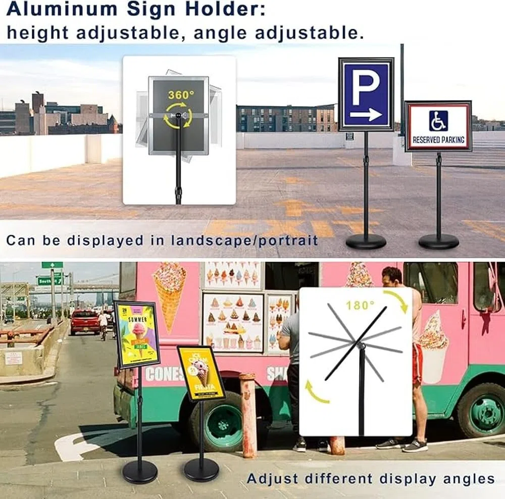 Höhenverstellbarer Schaufenster Displayständer für Werbung
