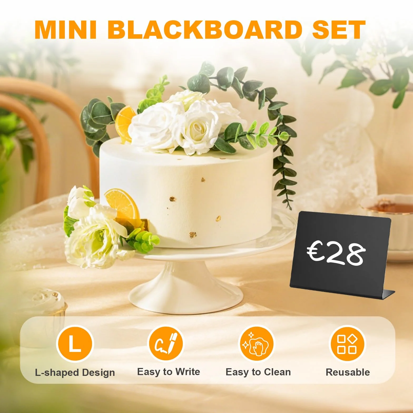 40 Stück Mini Kreidetafel, Preisschilder Beschreibbar, Buffet Zubehör mit Aquarellstiften, Buffet Schilder mit Reinigungstuch, Kleine Tafeln zum Beschriften, für Nachrichtenschilder, Preisschilder