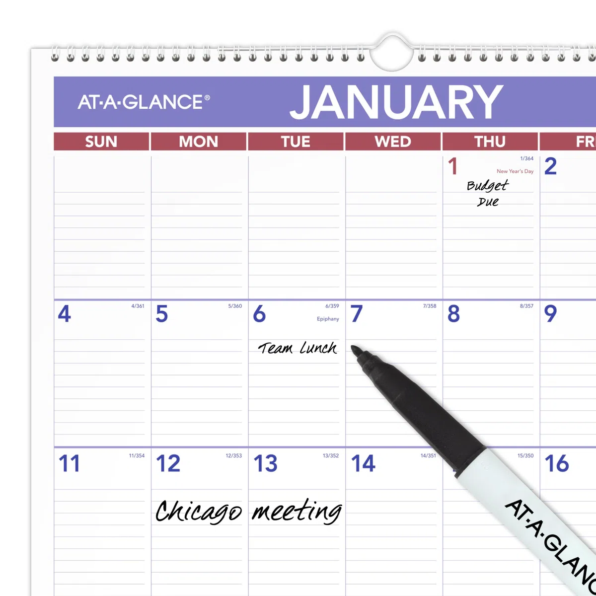 AT-A-GLANCE PMLM032826 Kalender für 2026, trocken abwischbar, 39,4 x 57,8 cm, Größe M