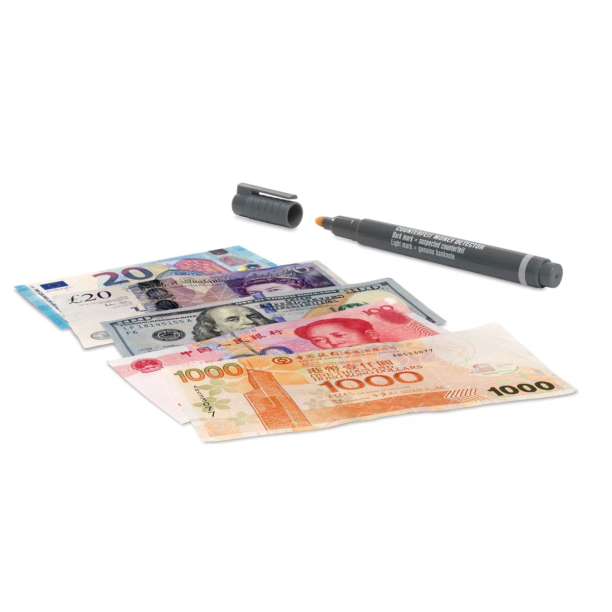 Safescan 30 Geldprüfstift zur schnellen Überprüfung von Banknoten - Prüfstift für Geldscheine - Set mit 20 Banknotenprüfstiften