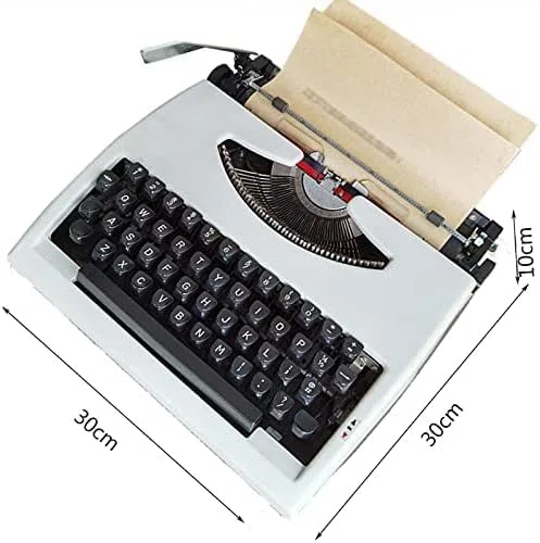 Vintage Manuelle Schreibmaschine mit Tragetasche - Tragbare Schreibmaschine für klare Handschrift, inklusive Farbband | Retro Mechanische Schreibmaschine für Briefe & kreatives Schreiben (Weiß