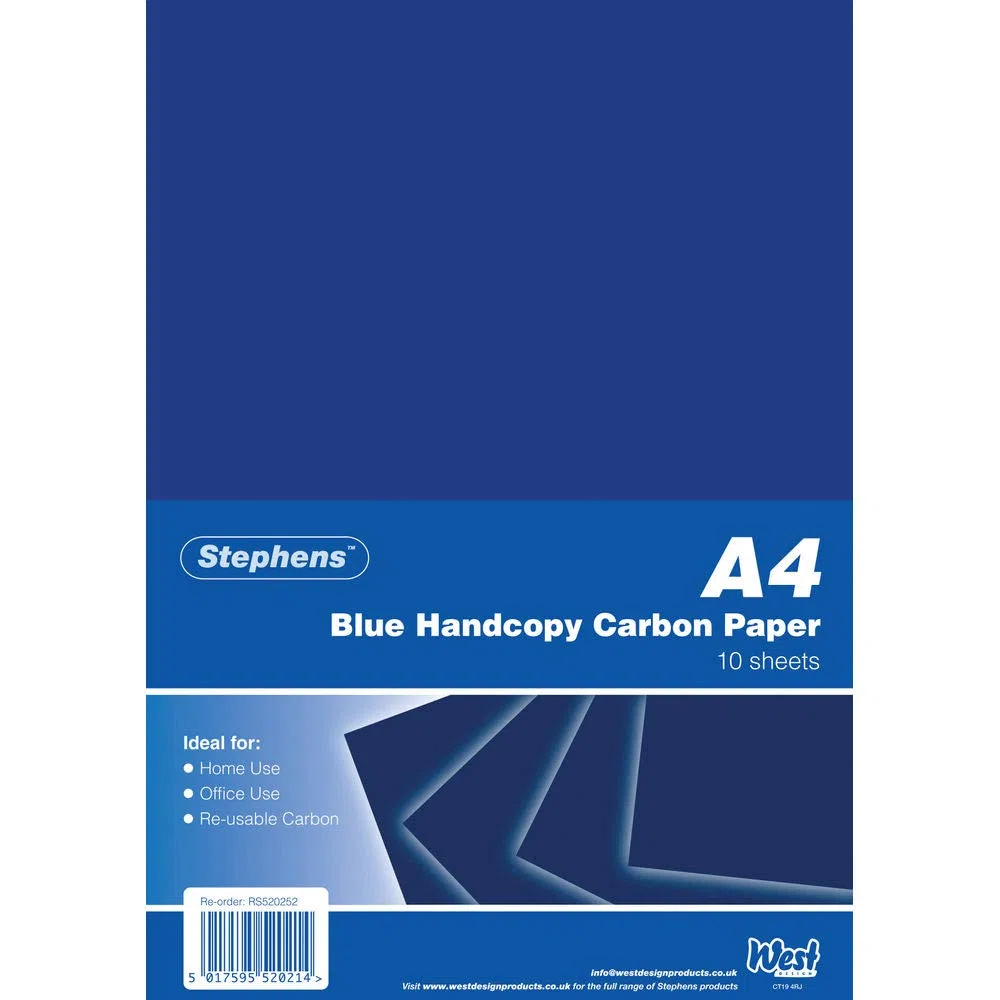 Stephens Blaues A4-Handpapier, Kohlepapier, 10 Stück