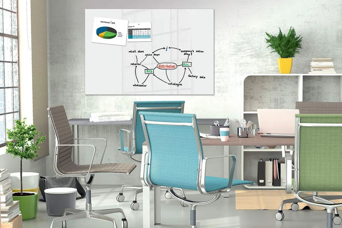 SIGEL BeBoard große Glas-Magnettafel 150 x 100 cm weiß Whiteboard