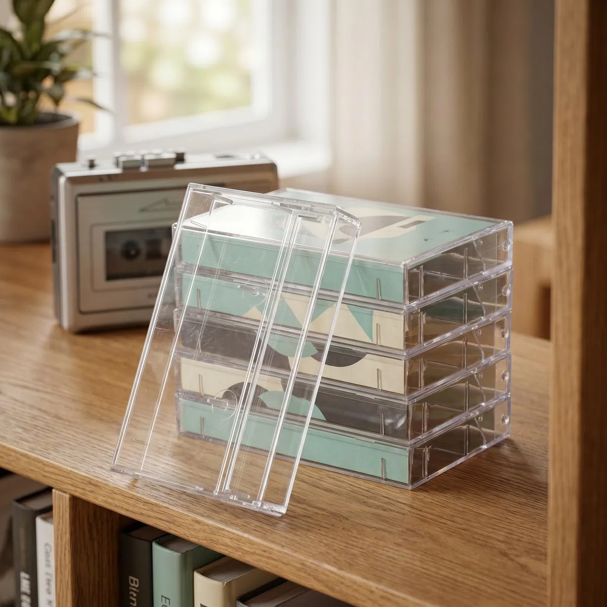 TOYANDONA 6er Satz Durchsichtige Kassettenhüllen Kunststoff Aufbewahrungsboxen Hochtransparente Audiokassettenbox Organizer für Standardkassetten