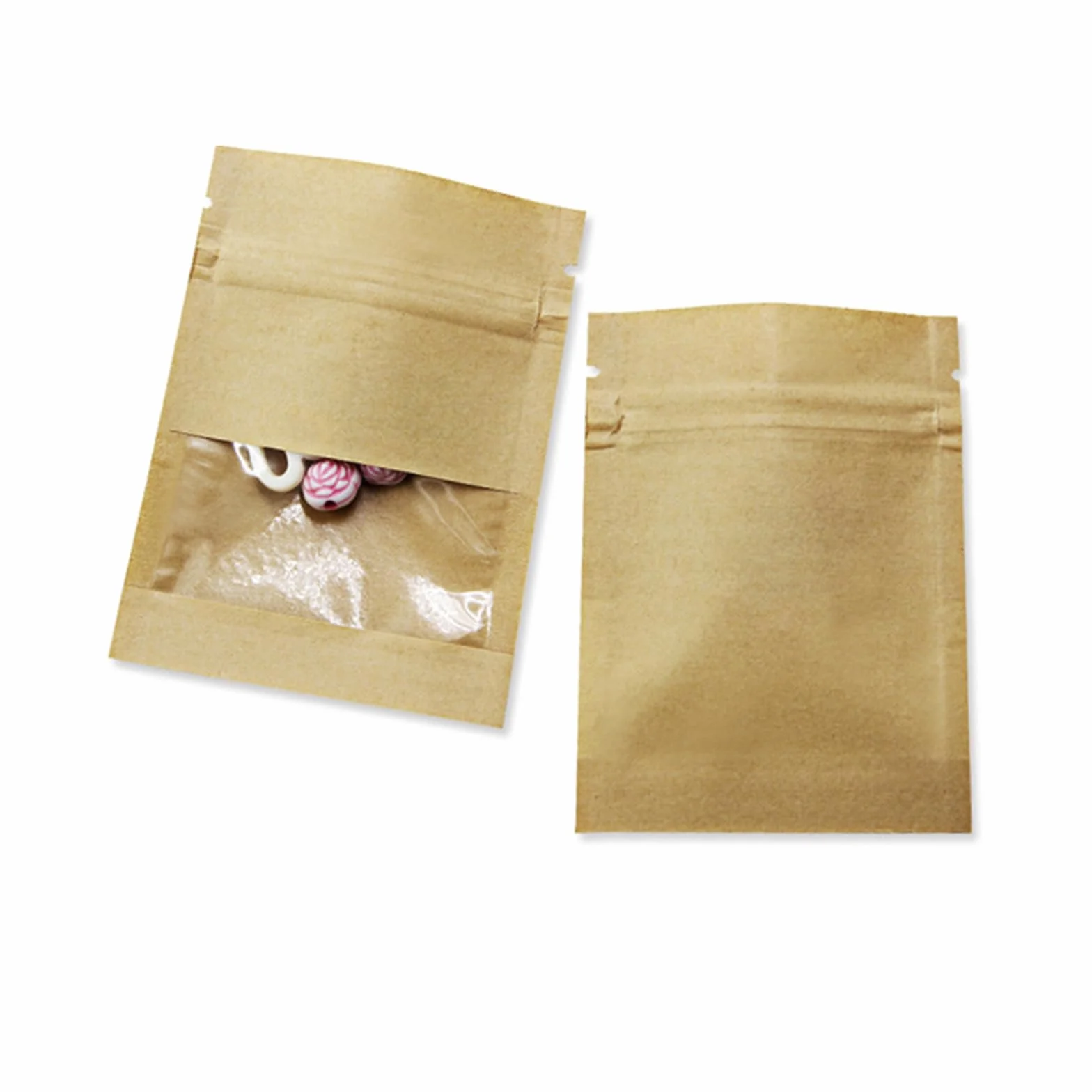 100 braune wiederverwendbare Münzumschläge mit Sichtfenster,Tüten Samentüten für Saatgut Heat Seal Pakete für Münzen Blume Samen Lagerung Probe Taschen Briefmarken7x9cm