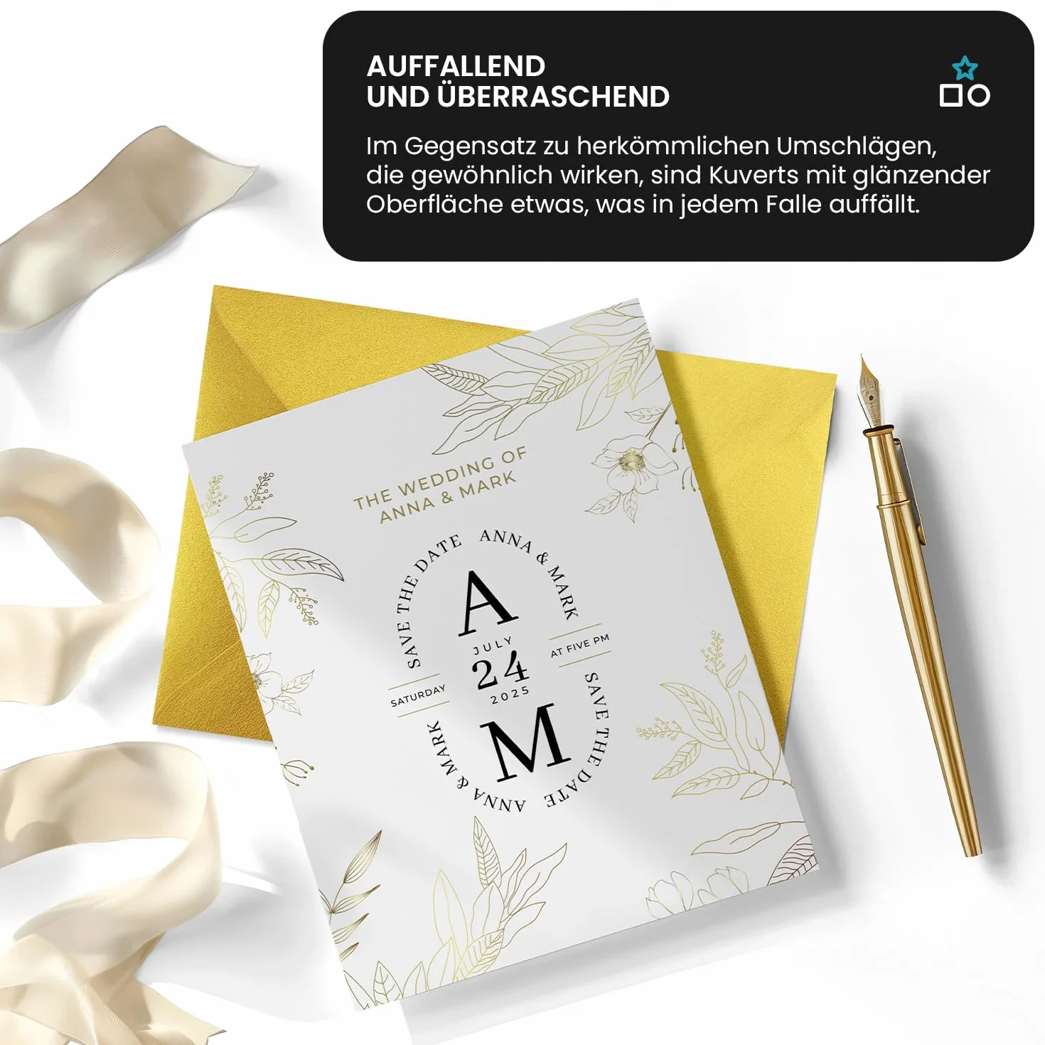 Netuno 25 Briefumschläge Perlmutt-Creme DIN C5 162x 229 mm 120g Aster Metallic Cream Perlmutt-Umschläge schön groß metallisch-glänzende Kuverts für Einladungs-Karten Hochzeitskarten