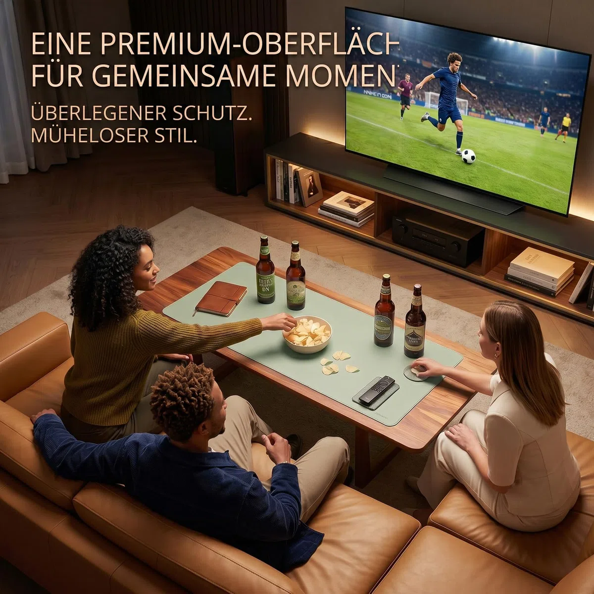 XXL Schreibtischunterlage aus veganem Leder – Rutschfest, geruchsfrei & wasserabweisend – Edle Laptop-Matte mit Geschenkverpackung für Büro, Homeoffice & mehr – Keine störenden Kanten!