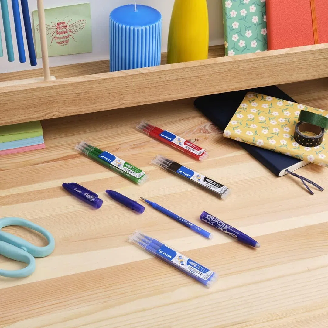 PILOT FriXion Ersatzminen 0.7 - 12 Stück (6er Sets), Blau - Radierbare Tinte - Kompatibel Mit Ball & Clicker - Mittlere Stärke - Gel-Tintenrollermine