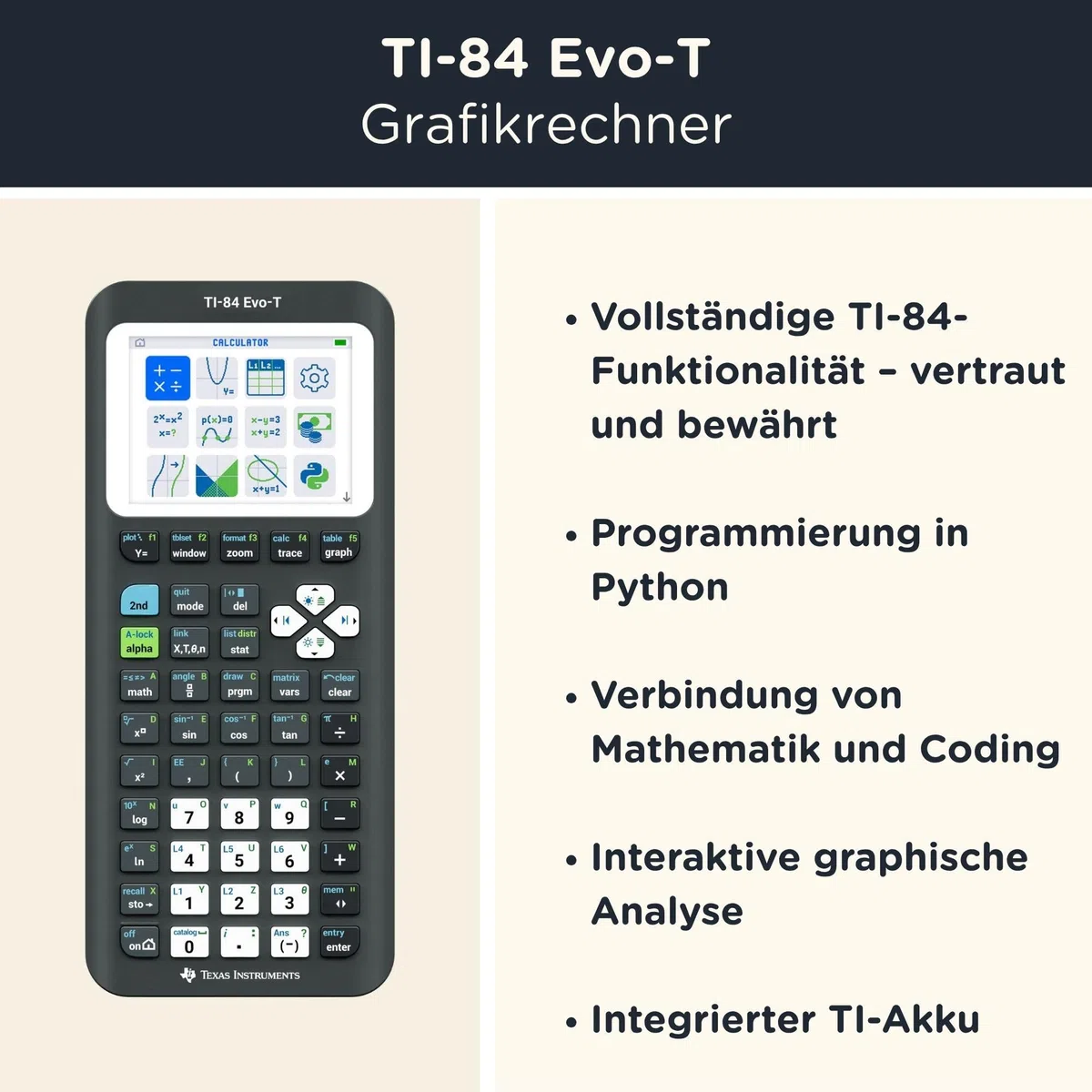 TI-84 Evo-T inkl. WYNGS Schutztasche Rot - Grafikrechner - Basic Set
