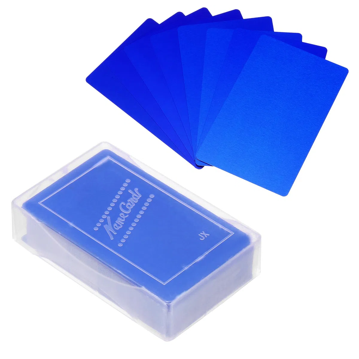 PATIKIL 100 Stück Blanko-Visitenkarten aus Aluminium, 86x54x0,21mm(Stärke) Hochwertige Metall Visitenkarten für Laserdruck, Hochwertige Haptik, Hohe Härte, Schmutzabweisend, Dunkelblau
