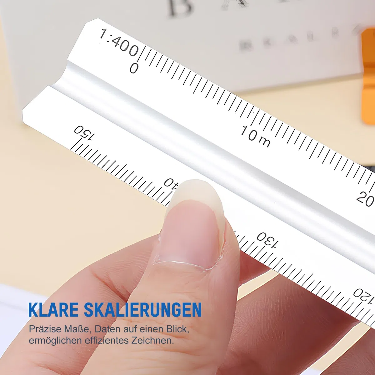TONAUP 2 Stück Maßstab Lineal, Aluminium Dreikantmaßstab Dreikant für Architekten, Ingenieure, Architekturstudium- 1:20, 1:25, 1:50, 1:75, 1:100, 1:125/1:100, 1:200, 1:250, 1:300, 1:400, 1:500