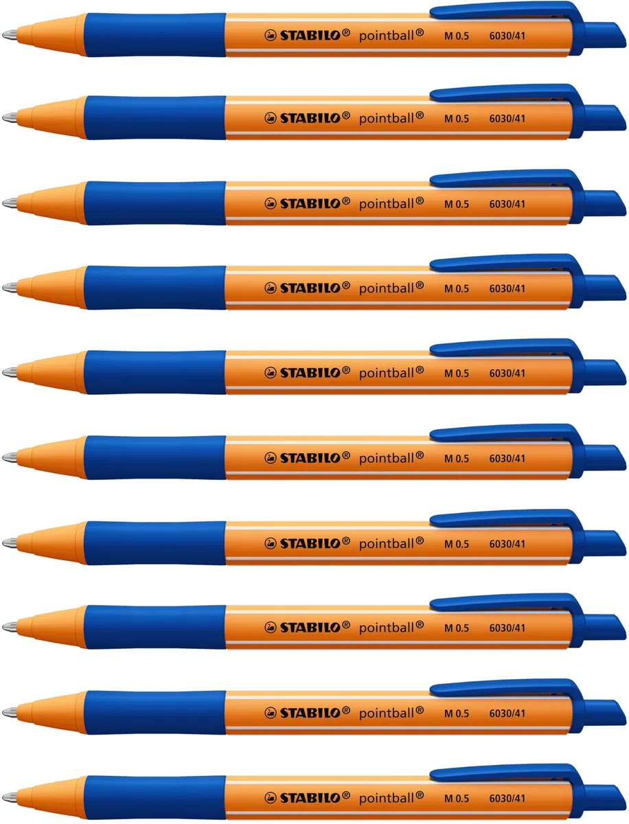 STABILO - Druck-Kugelschreiber - pointball - 10er Pack - blau