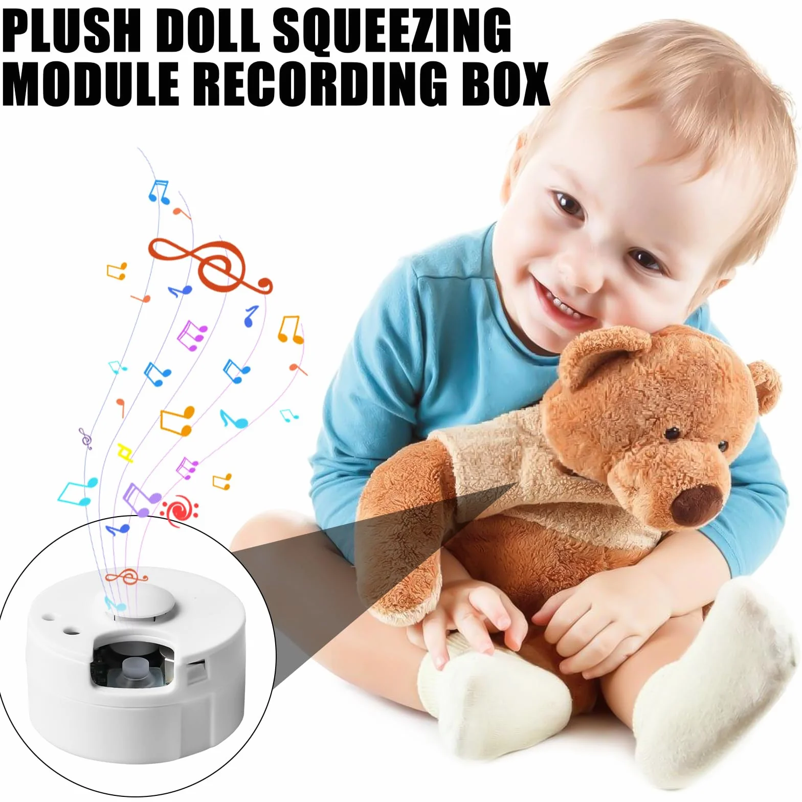3 Stück Diktiergerät für Stofftiere, 60 Sekunden Aufnahme Soundmodul für Teddybär, Soundmodul Bespielbar, Diktiergerät Spielzeug für Personalisierte Aufnahme, DIY-Geschenke