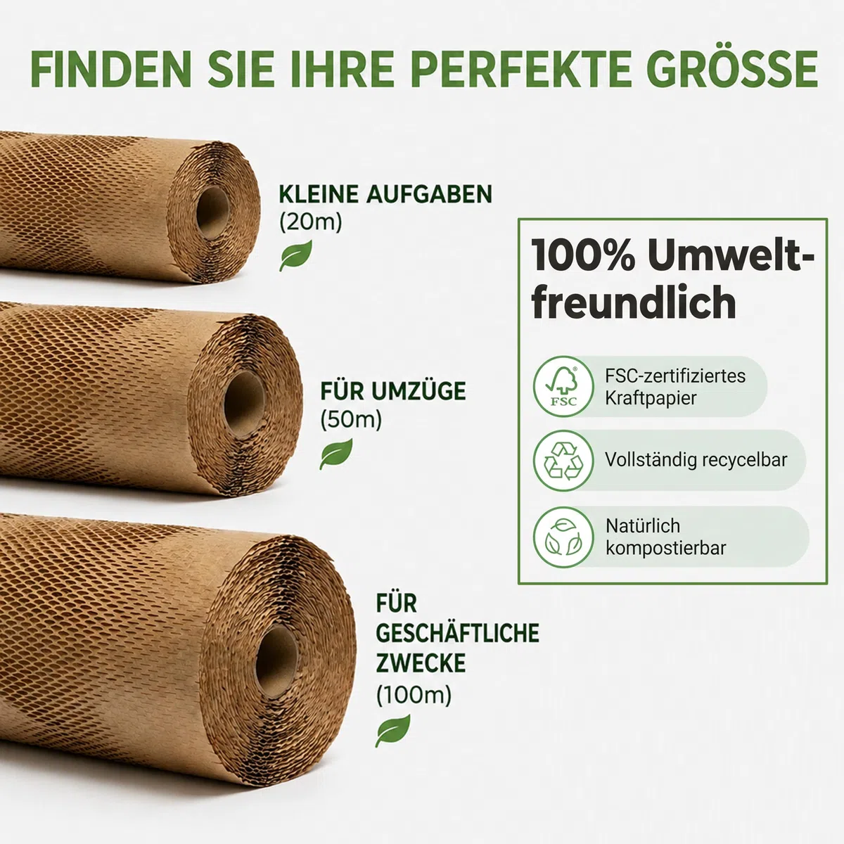 Wabenpapier verpackungsmaterial 30cm x 50m, Luftpolsterfolie Öko Alternative für umzug, Verpackungspapier, Papier noppenfolie, füllmaterial für pakete, Packpapier, Bubble wrap packing rolle
