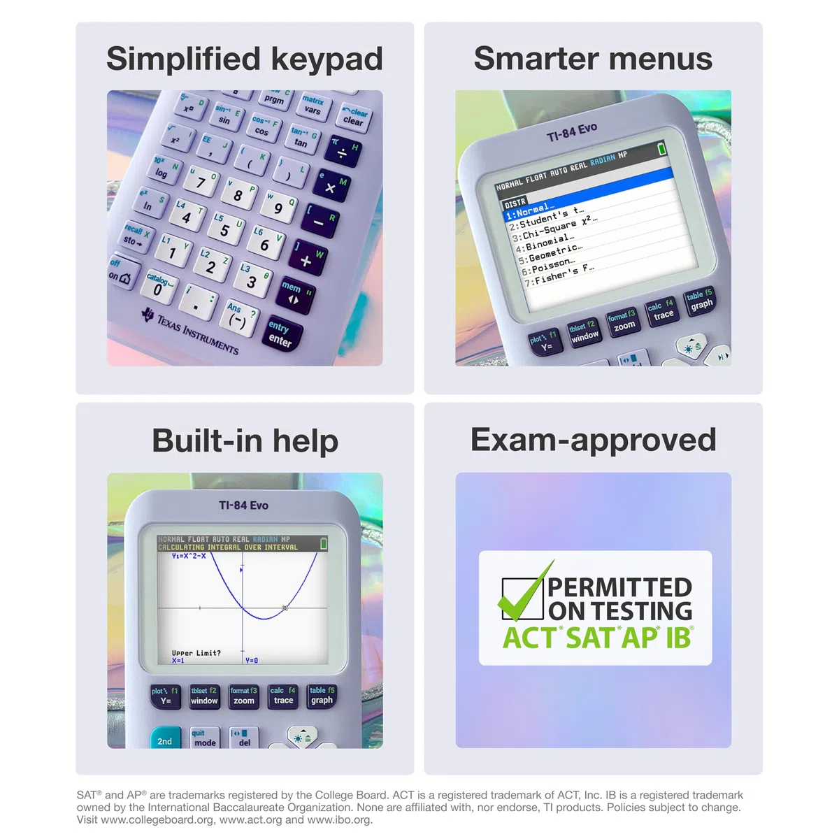 TI-84 Evo Grafikrechner Texas Instruments, Lavender - USB-C Laden, Python-Programmierung, schnellere Leistung und größere Grafiken als TI-84 Plus CE