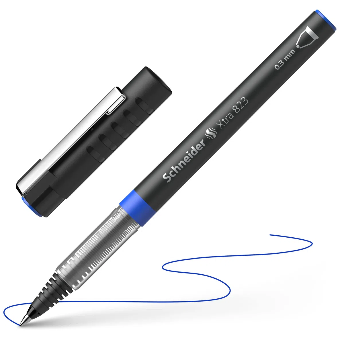 Schneider Xtra 823 Tintenroller (Konusspitze aus Edelstahl, 0,3 mm) 10er Packung blau