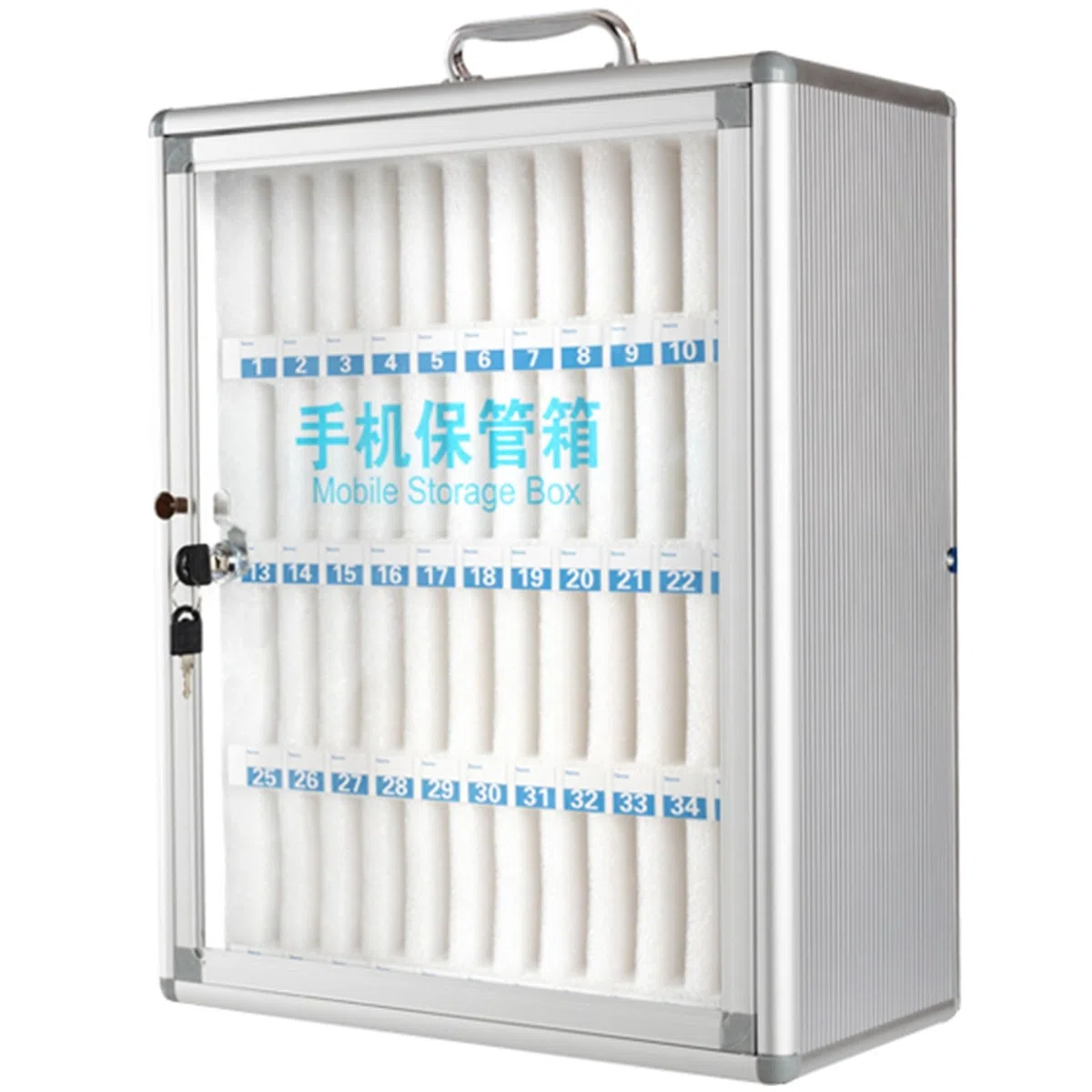 Handy-Organizer, Aluminium, Wandmontage oder Handtrage, ideal für Fabriken, Klassenzimmer, Büros, Fitnessstudios und Institute – 24/36/48 Positionen-Aufbewahrungslösung