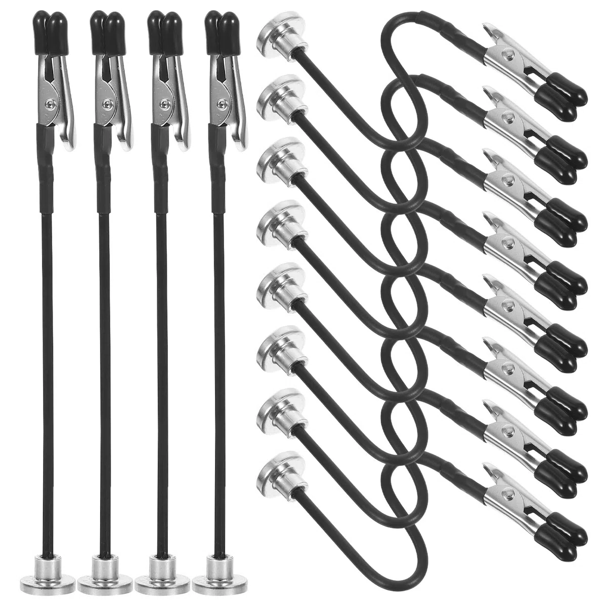 Magnetische Krokodilklemmen 12 Stück Verstellbar mit Biegsamer Magnetfuß Weicher Gummikopf Geeignet für Preisschilder und Schreibtisch Organizer