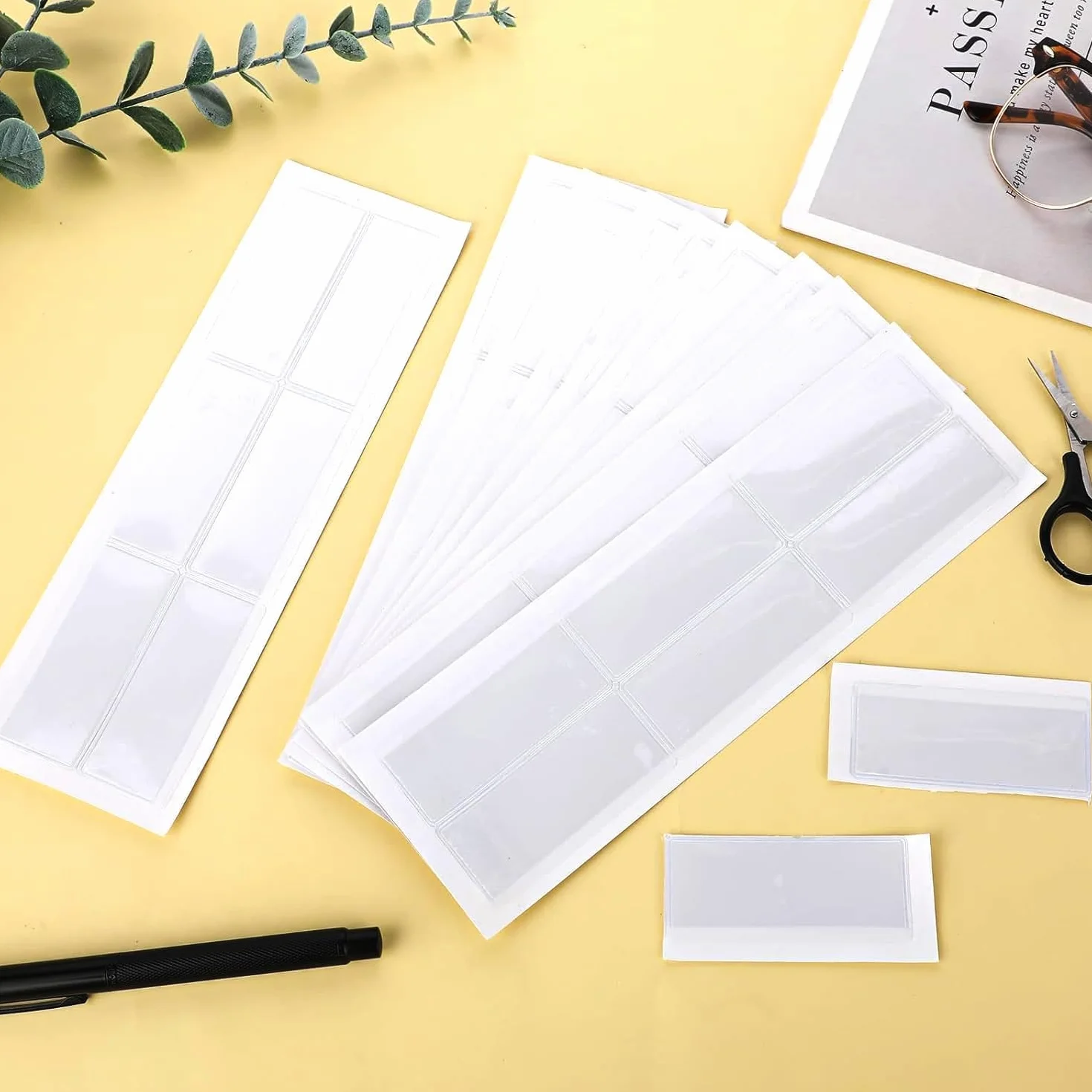 30 Stück selbstklebende Etikettenhalter, Klebeetikettentaschen mit leerer Karteikarte 3*1,3 IN klare Klebetaschen Aufbewahrungsbehälter mit Namensetiketten für Regale, Briefkästen, Ordner, Schubladen,
