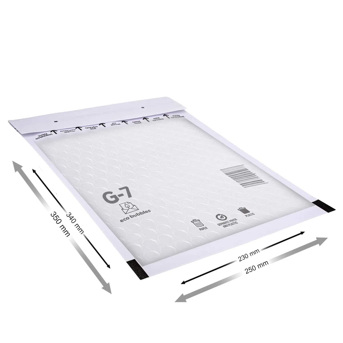 100 Versandtaschen Luftpolsterumschläge DIN A4 haftklebend Luftpolsterversandtaschen Luftpolstertaschen Gr. G/7 G7 weiß (250mm x 350 mm) Umschläge gepolstert Polsterumschlag Taschen