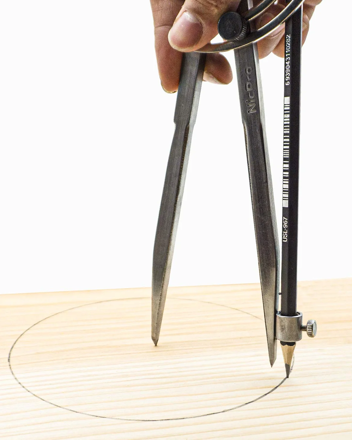 Nicpro Zirkel Metall 20.3 cm/8 Zoll,Professioneller Schnellverstellzirkel, Zirkel mit Bleistifthalter für Geometrie, Lederverarbeitung,Bleistiftzirkel für Tischler, Zeichnen Kompass