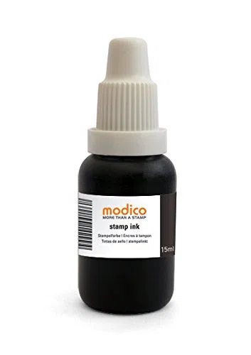 Modico schnelltrocknende Stempelfarbe "Genius" Nachfüllfarbe 15ml, Farbe Schwarz
