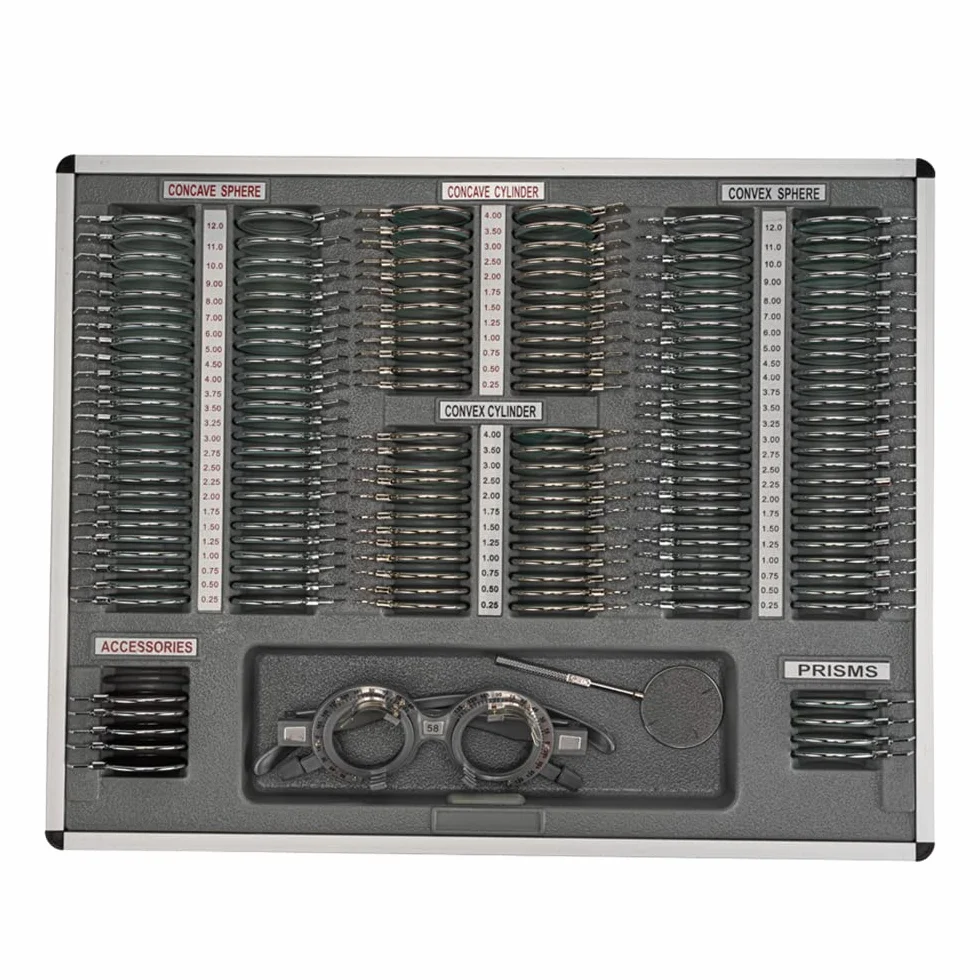 158-teiliges optisches Testobjektiv-Set, Metallrand, Aluminiumgehäuse