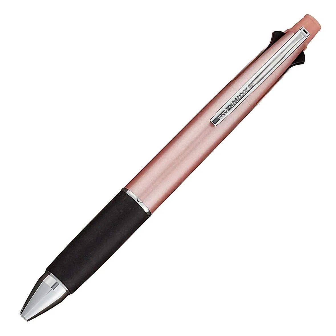 Uni Jetstream Multi Pen 4 und 1, 0,38 mm Kugelschreiber (Schwarz, Rot, Blau, Grün) und 0,5 mm Druckbleistift, Babyrosa Körper, Roségold (MSXE5100038.68)
