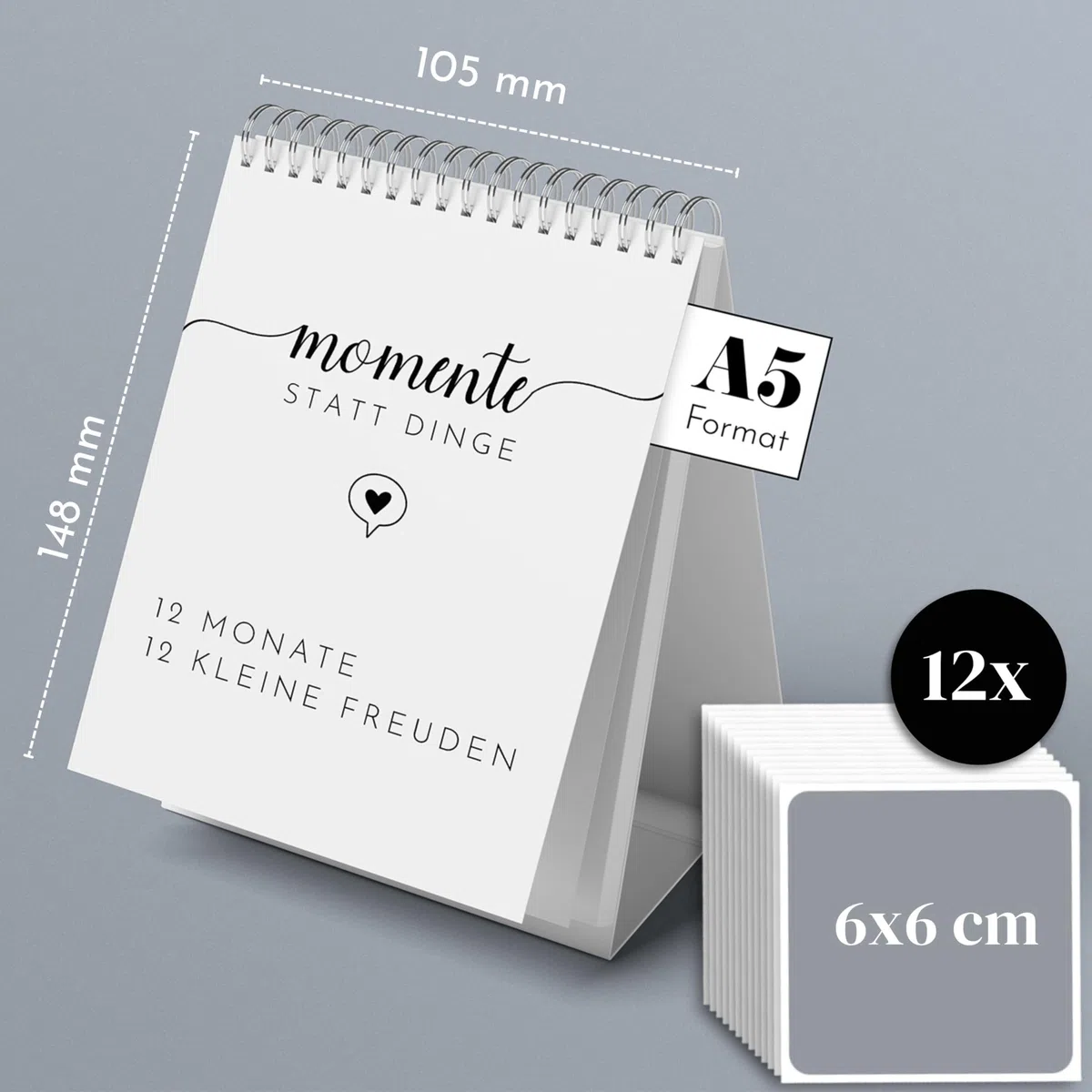 Gutscheinkalender Momente statt Dinge - 12 Gutscheine Rubbelkalender als kreative Geschenkidee
