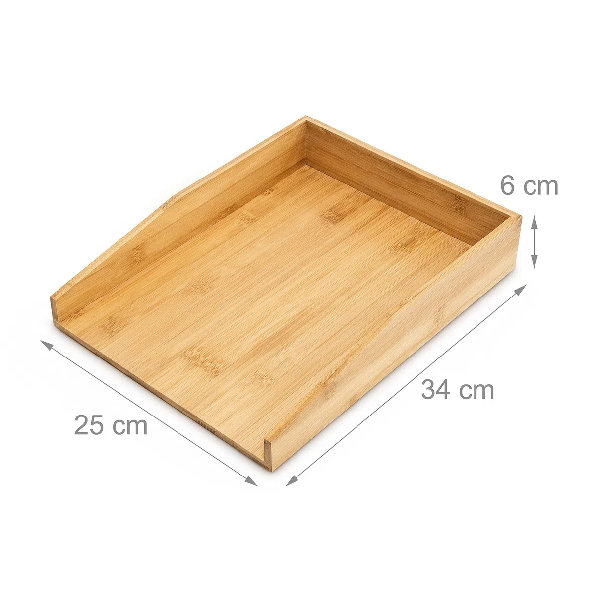 Relaxdays Briefablage Bambus, Schreibtischablage für A4 Papier, Dokumente, Unterlagen, HxBxT: 6 x 25 x 33 cm, natur, Braun