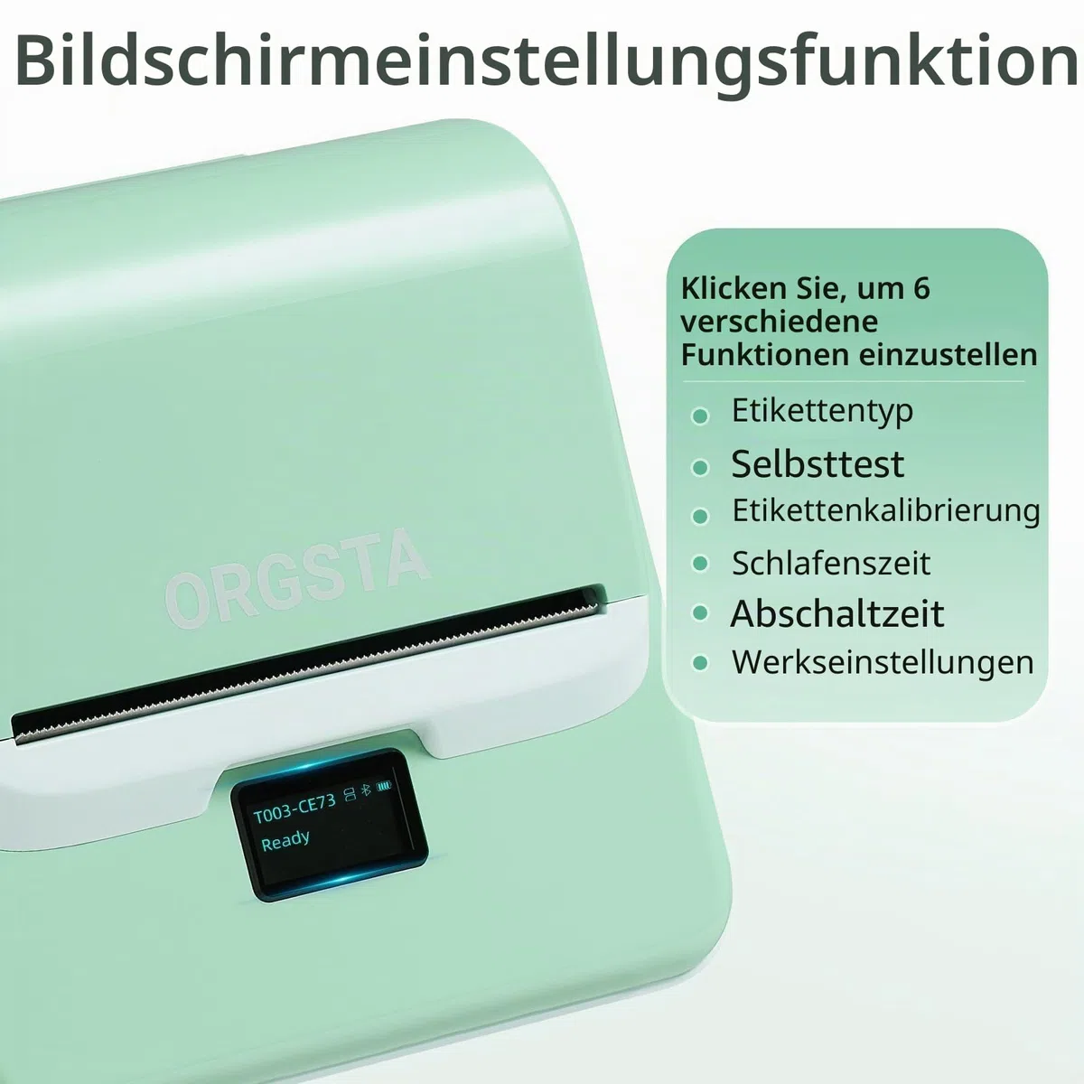 ORGSTA T003 etikettendrucker selbstklebend etikettiergerät Bluetooth & USB 2200 mAh etikettiermaschinen 50 mm/s beschriftungsgerät ettikettiergeraet Label Printer Sticker Maker