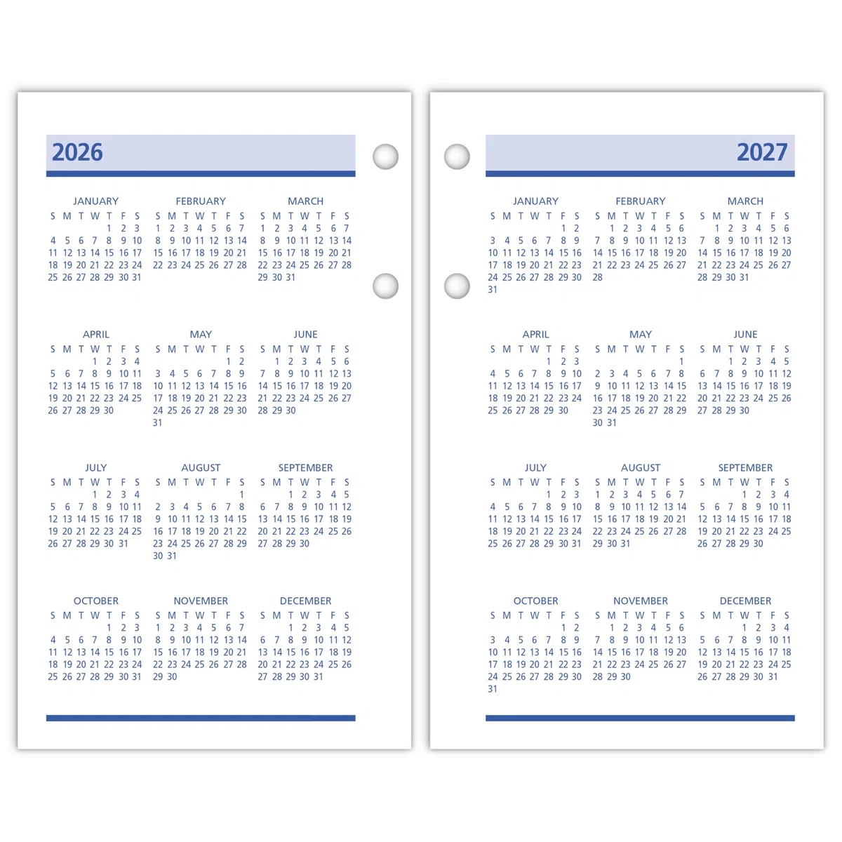 AT-A-GLANCE 2026 Tischkalender Nachfüllung, täglich, 8,9 x 15,2 cm, Standard, lose Blätter, QuickNotes (E5175026)