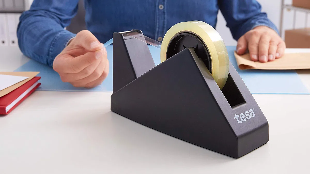 tesa Tischabroller, für große Rollen, Modell "Economy", schwarz