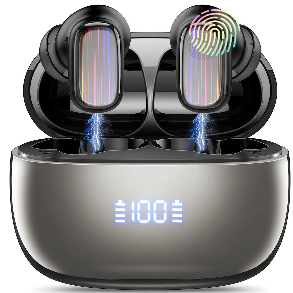 AI Kopfhörer Übersetzer, 3-in-1Echtzeit Sprachübersetzer Kopfhörer 164 Sprachen mit App, 6 Übersetzungsmodi, 40H Bluetooth 5.4 Übersetzer für Studium, Reisen, Schwarz