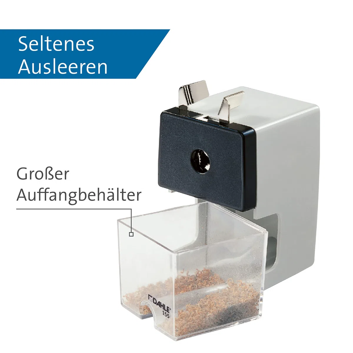 Dahle 00155-20094 Bleistiftspitzmaschine 155 mit Zwinge, 12 mm, grau