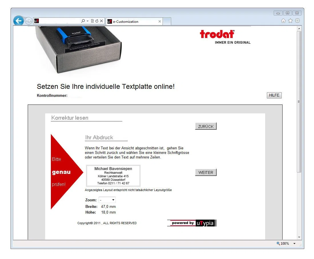 trodat 44084 Textstempelautomat Printy 4911 4.0, schwarz