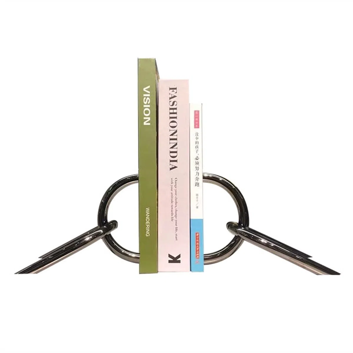 Buchstützen Dekorative Buchstützen, aus Edelstahl, rutschfeste, Kunst-Buchstütze for Regale for Dekoration, Schule, Zuhause, Büro, Bibliothek Dekorativ(Schwarz)