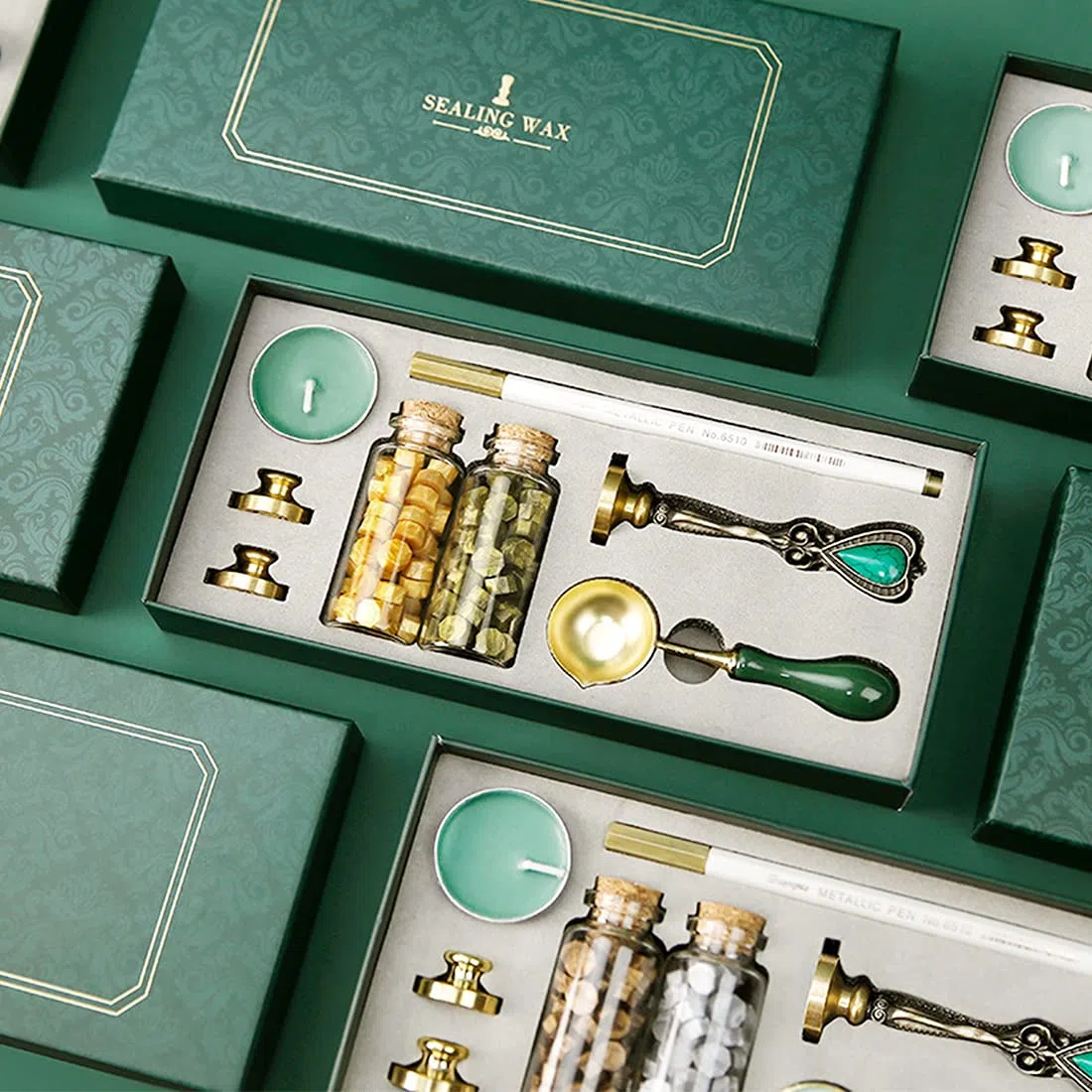 Wachssiegel Stempel Kit, Wachs Siegel Wärmer, Löffel Versiegelnd Wachs Kerzen für Hochzeits Einladung
