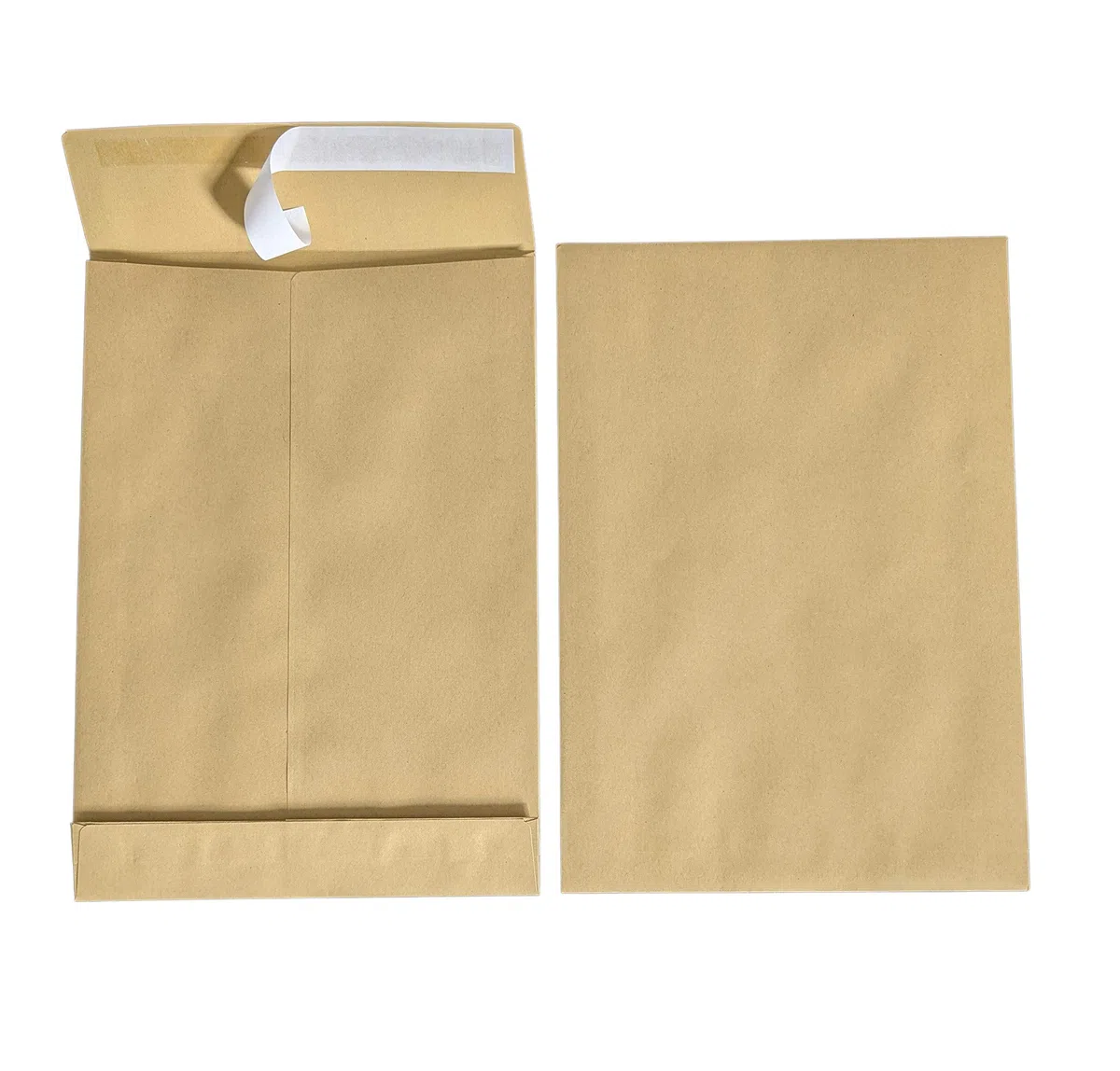 50x mybuy-24 Faltentaschen B4 A4 braun, 250x353mm, 4cm Falte Stehboden, selbstklebend mit Abziehstreifen, 130 g/qm, Faltenversandtaschen Musterbeutel