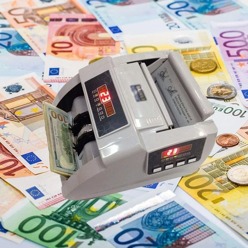 Geldzählmaschine mit UV/MG-Fälschungserkennung, Geldzählmaschine unterstützt US-Dollar, Euro, Hongkong-Dollar usw., geeignet für Supermärkte, Restaurants, Zuhause