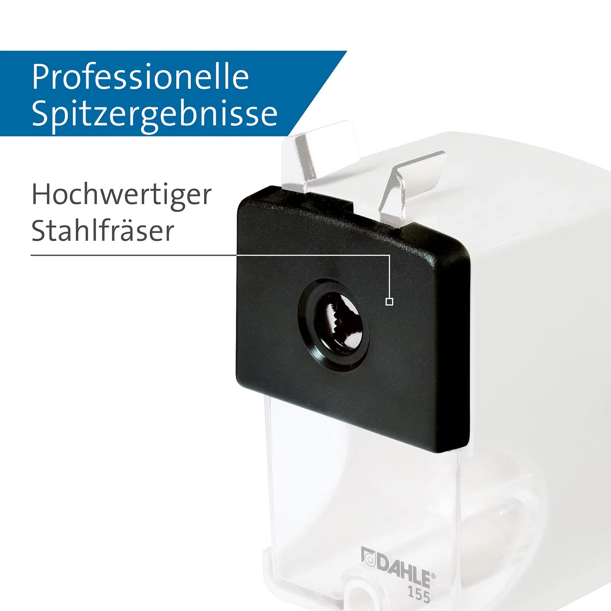 Dahle 00155-20094 Bleistiftspitzmaschine 155 mit Zwinge, 12 mm, grau