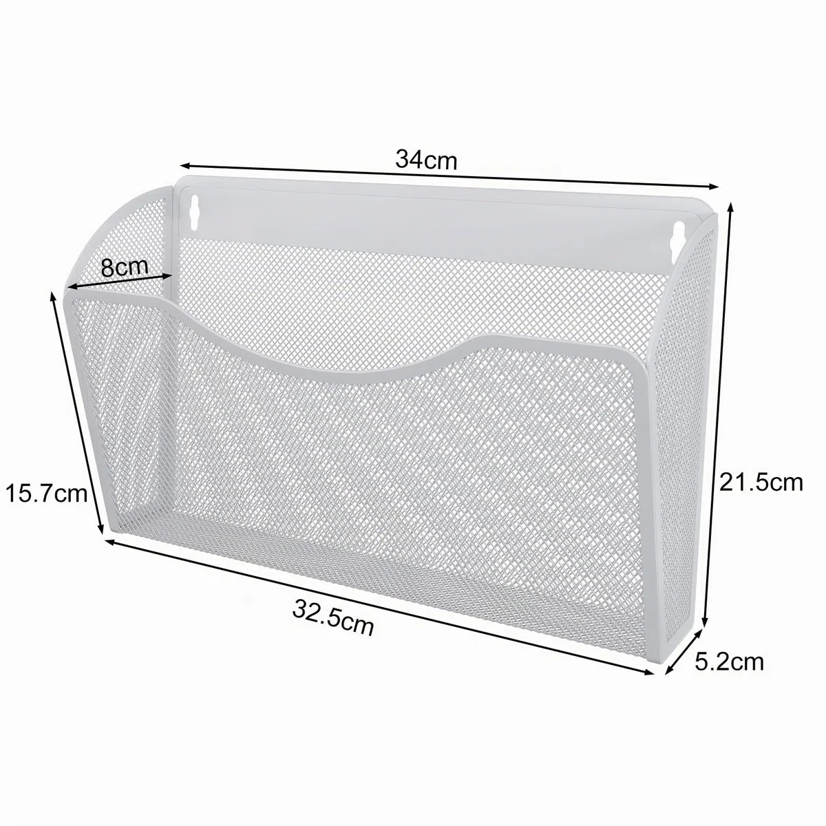 EasyPAG Metall Querformat A4 Zeitschriftenhalter Wand Zeitschriften Wandhalter Aktenablage Dokumentenhalter Hängend Magazin Organizer,Weiß