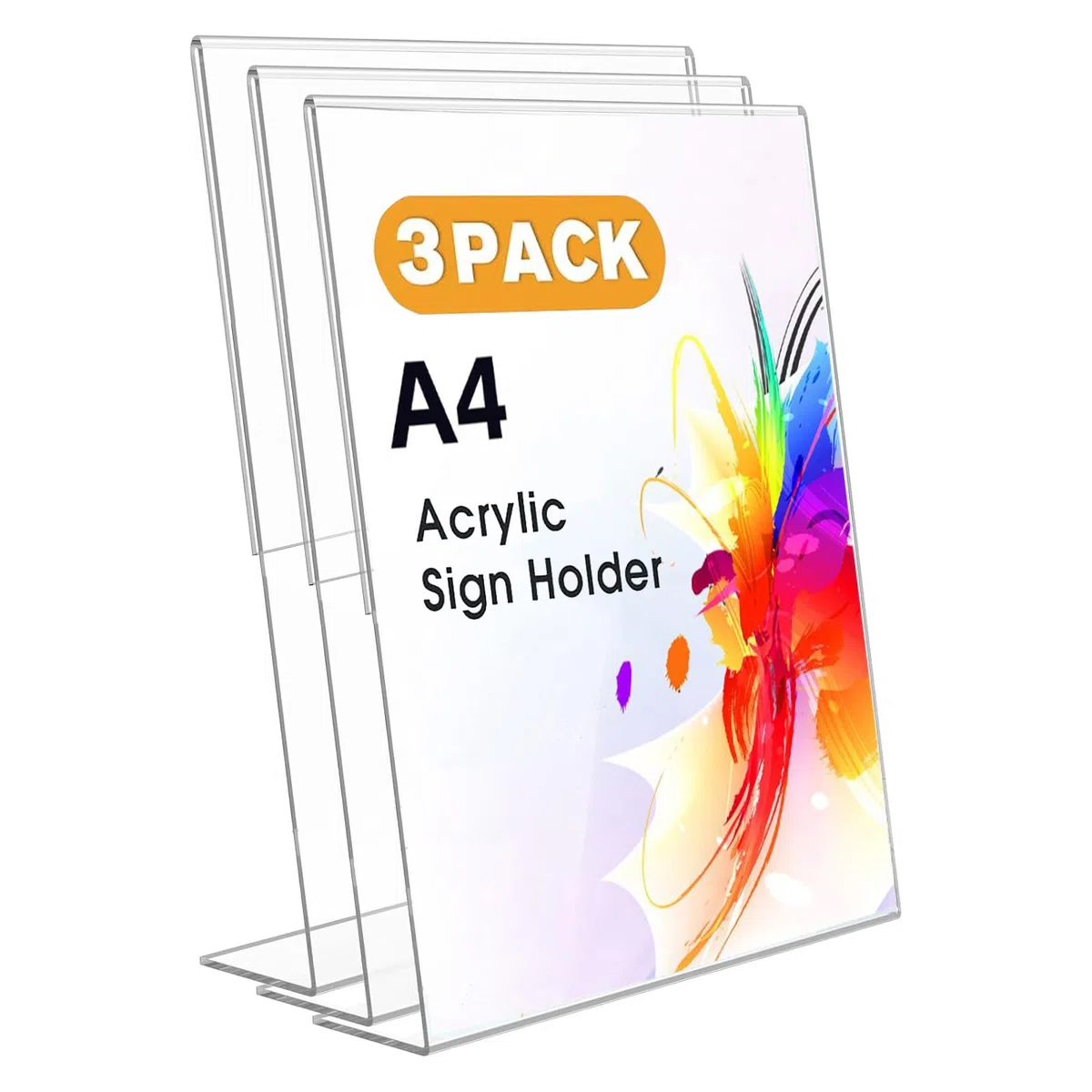 Ourui A4 L-Aufsteller/Ständer, 3 Stück Acryl Tischaufsteller für Cafés, Restaurants, Ausstellungen, Büros, Werbeaktionen
